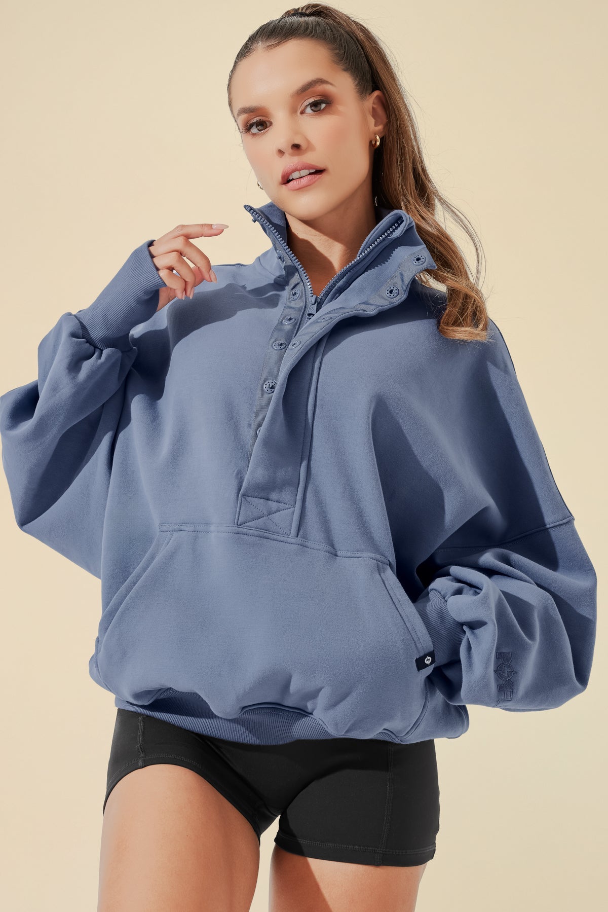 Ooey Gooey Half Zip Sweater - Blue Dusk