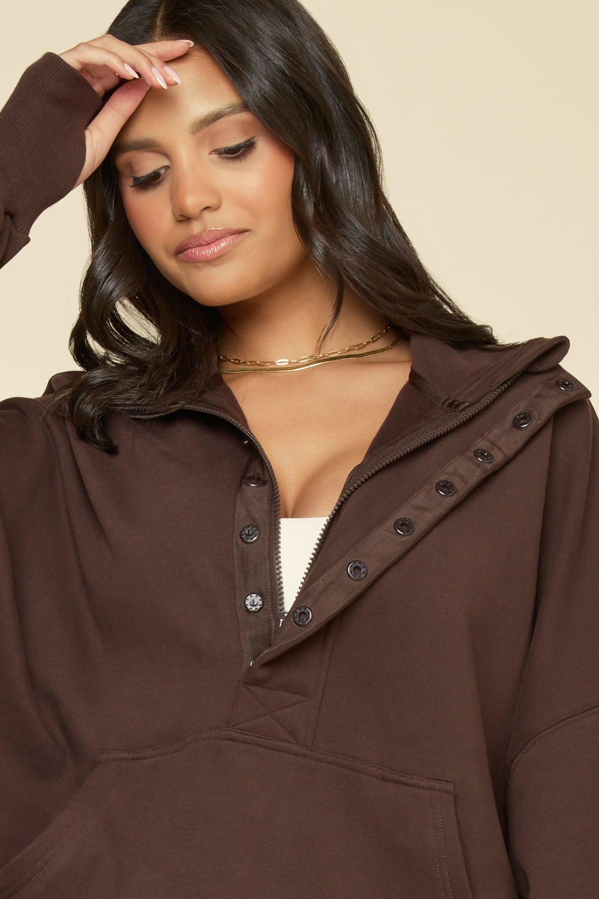 Ooey Gooey Half Zip Sweater - Ganache