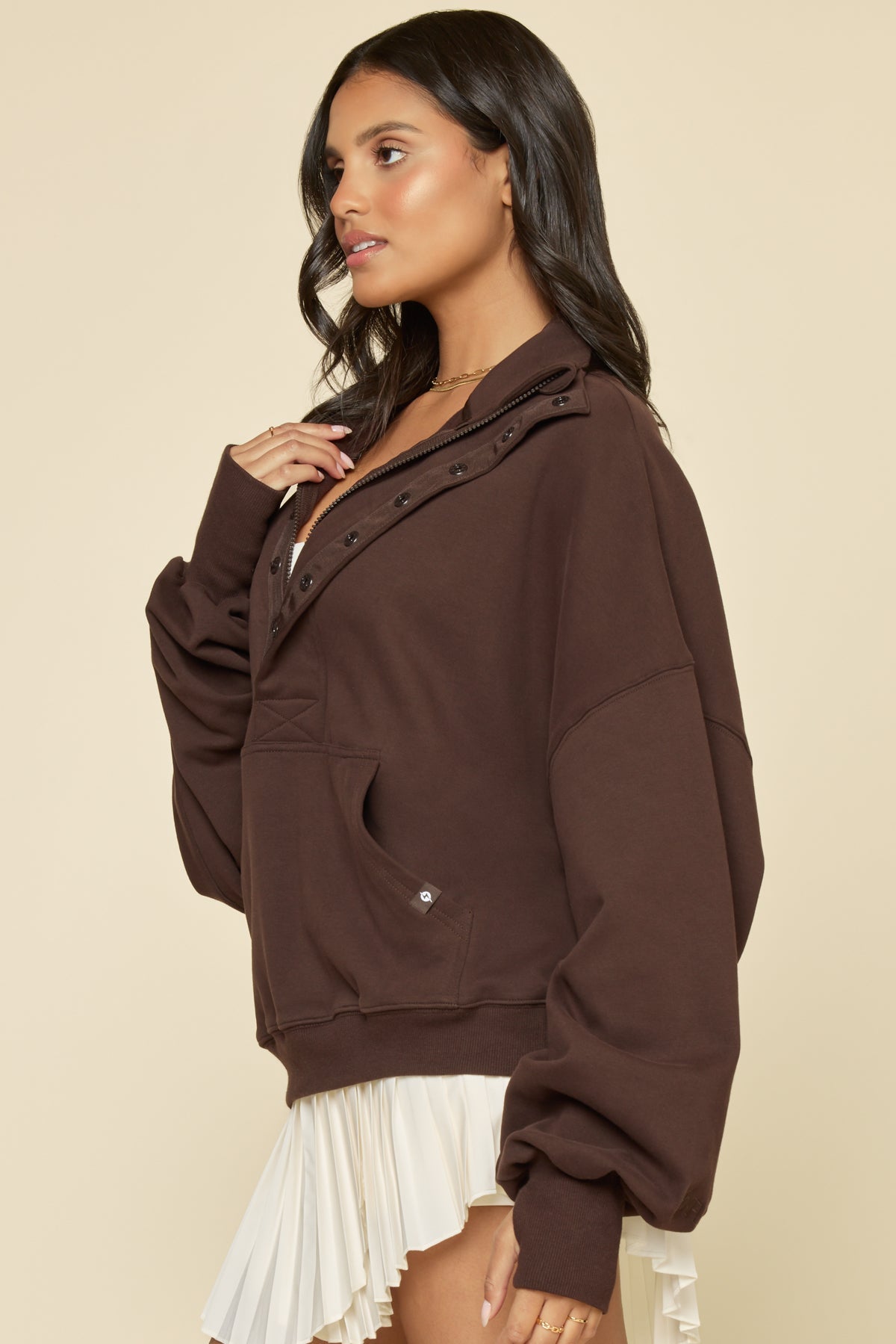 Ooey Gooey Half Zip Sweater - Ganache
