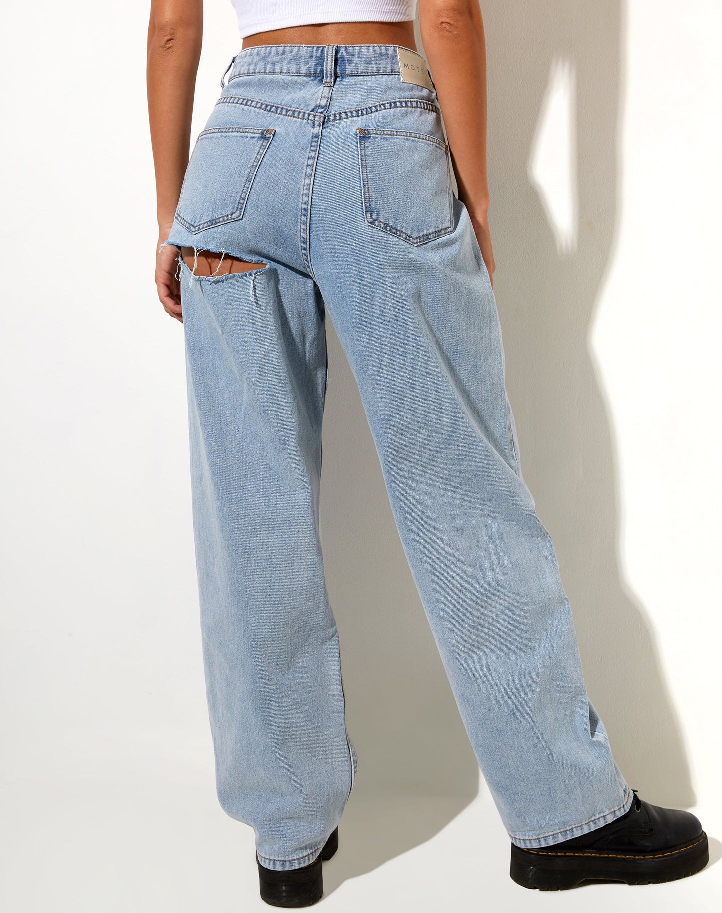 Bum Rips Parallel Jean in Tonal Light Wash