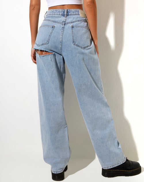 Bum Rips Parallel Jean in Tonal Light Wash