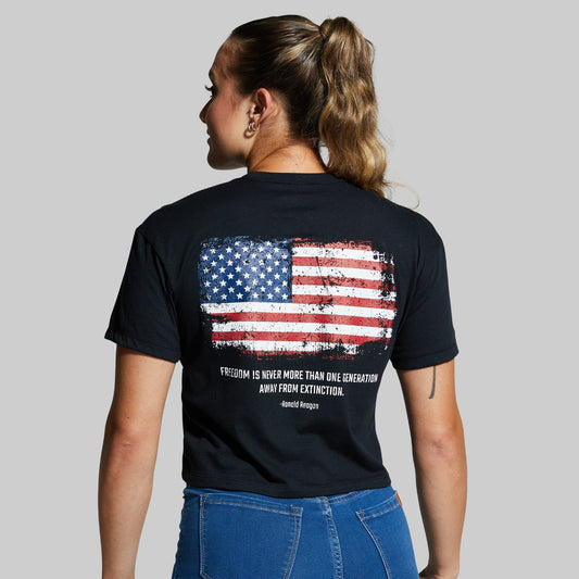 Worth Defending Crop Tee (Black)