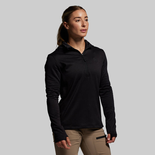 Women's Quiver Half Zip Hoodie 2.0 (Black)