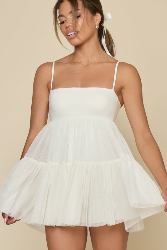 Pirouette Babydoll Dress - Coconut Cream