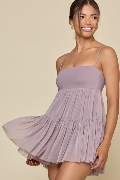 Pirouette Babydoll Dress - Dusty Mauve