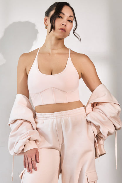 Plié Corset Crop Bralette - Tutu Pink