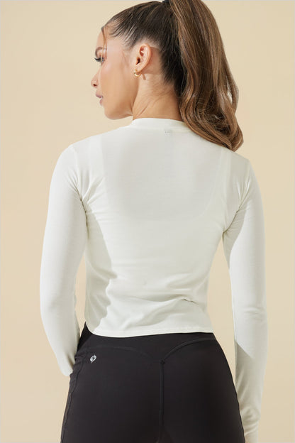 Refine Long Sleeve Top - Coconut Cream