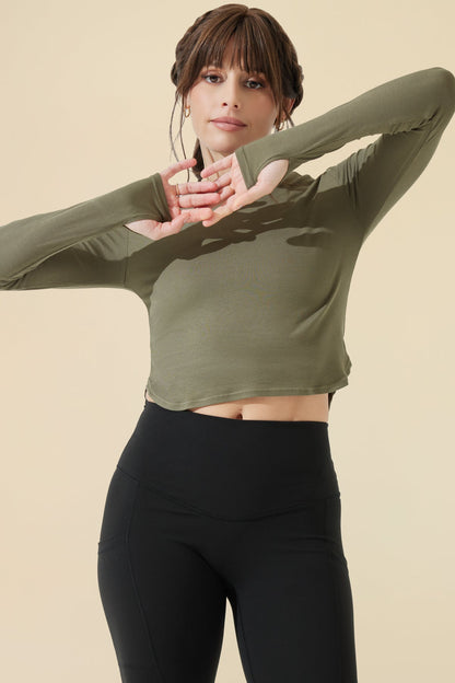 Refine Long Sleeve Top - Dark Olive