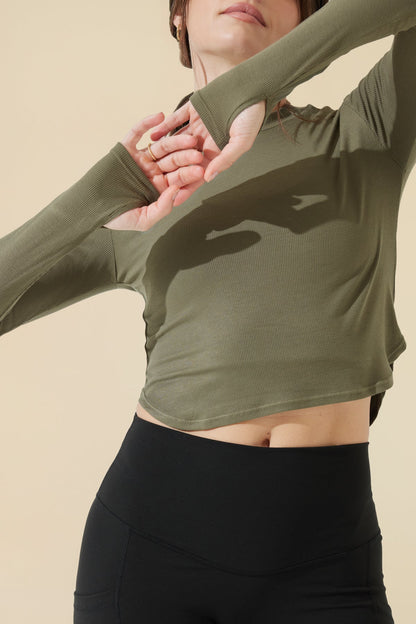 Refine Long Sleeve Top - Dark Olive