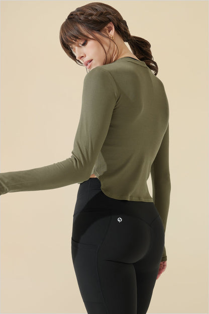 Refine Long Sleeve Top - Dark Olive