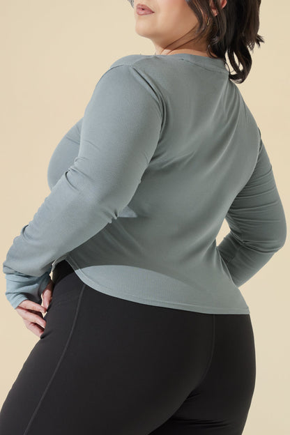 Refine Long Sleeve Top - Stormy Blue