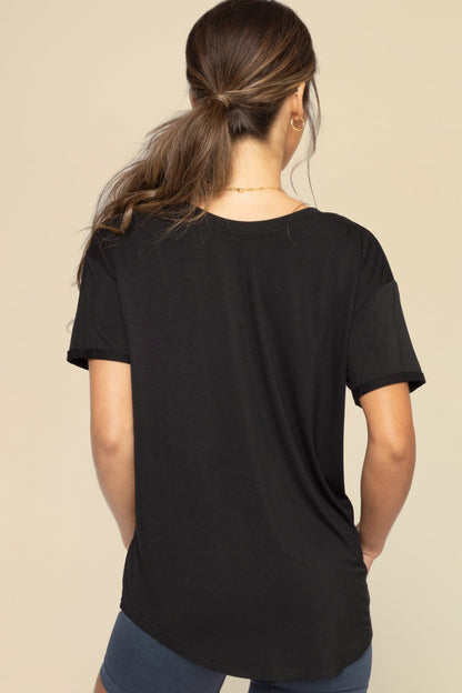 Reversible Deep V Tee - Black