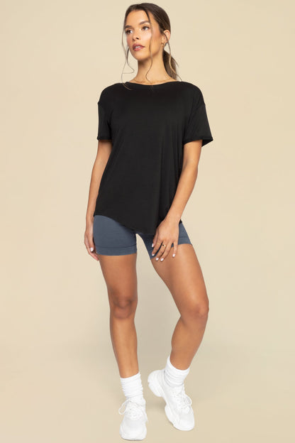 Reversible Deep V Tee - Black