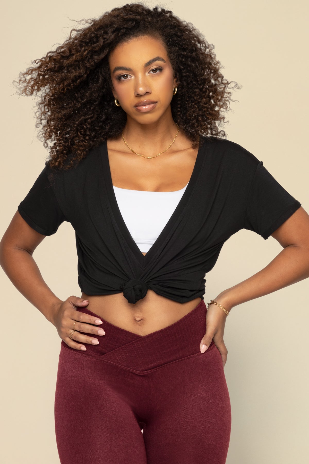 Reversible Deep V Tee - Black
