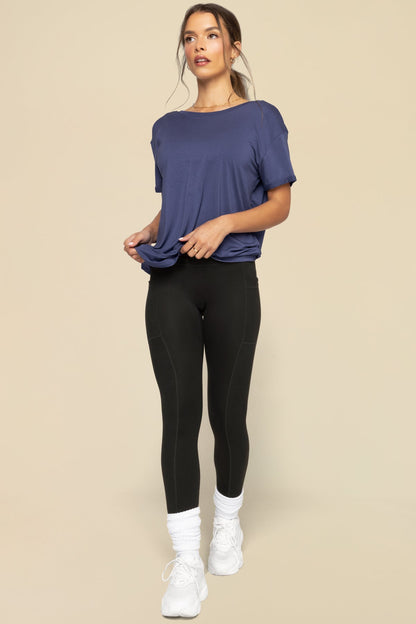 Reversible Deep V Tee - Nightshade Blue