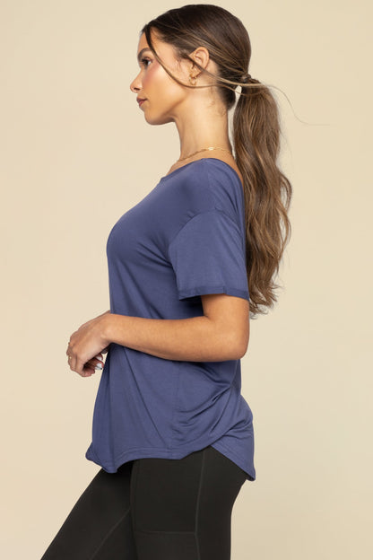Reversible Deep V Tee - Nightshade Blue