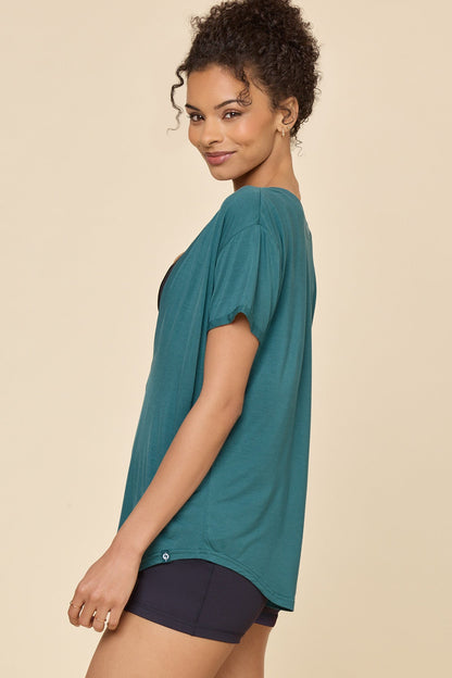 Reversible Deep V Tee - Pacific