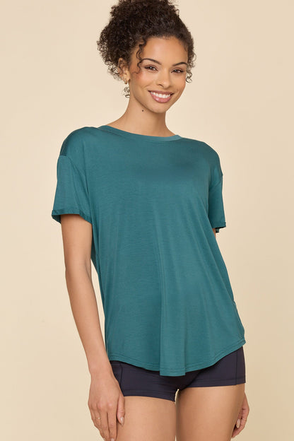 Reversible Deep V Tee - Pacific