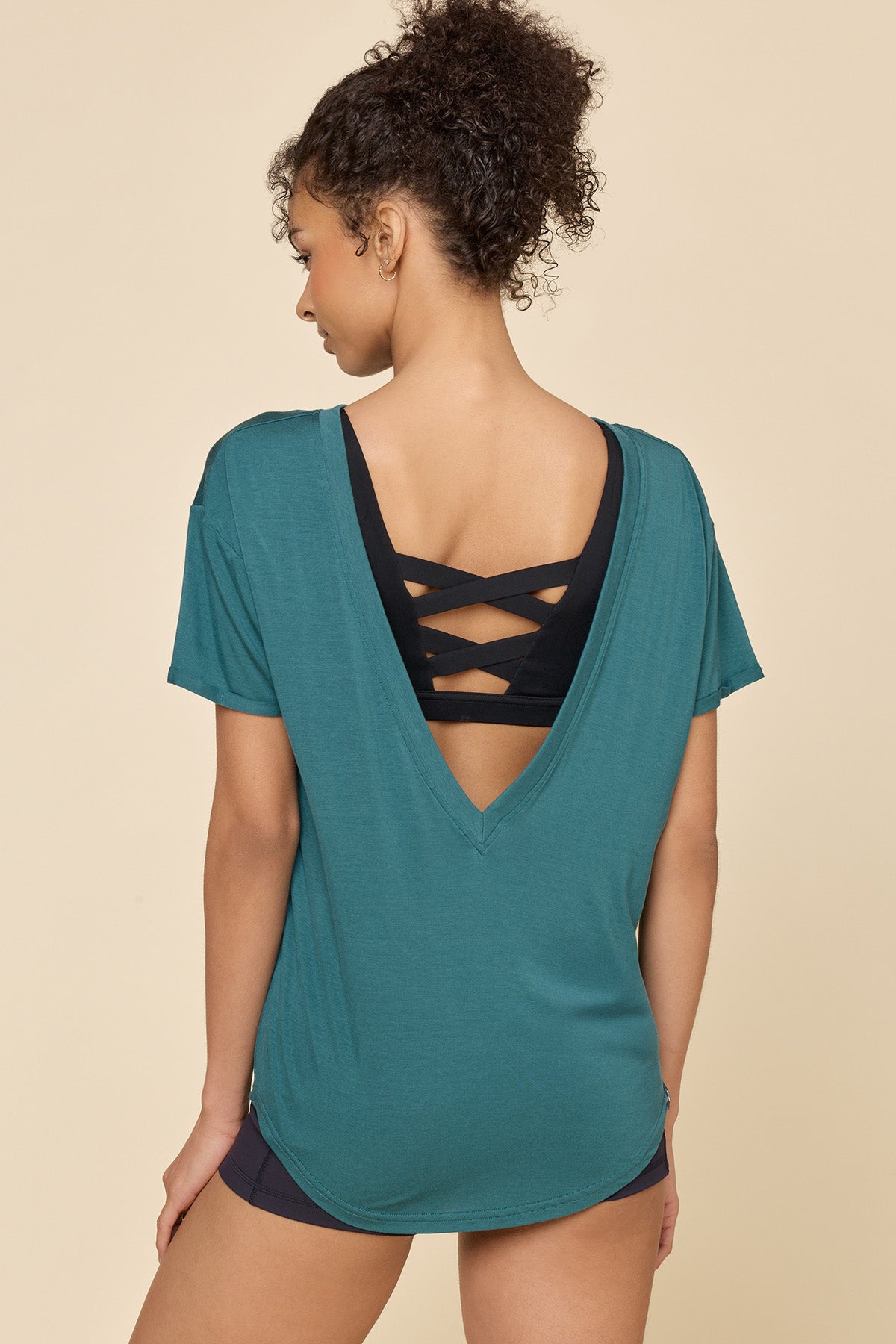 Reversible Deep V Tee - Pacific