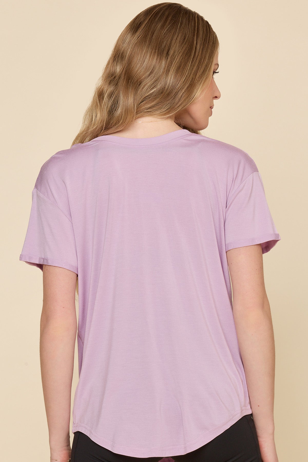 Reversible Deep V Tee - Pastel Orchid