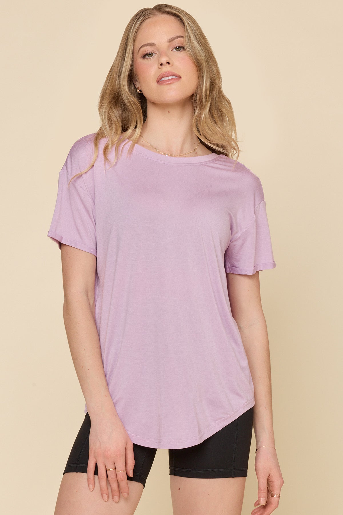 Reversible Deep V Tee - Pastel Orchid