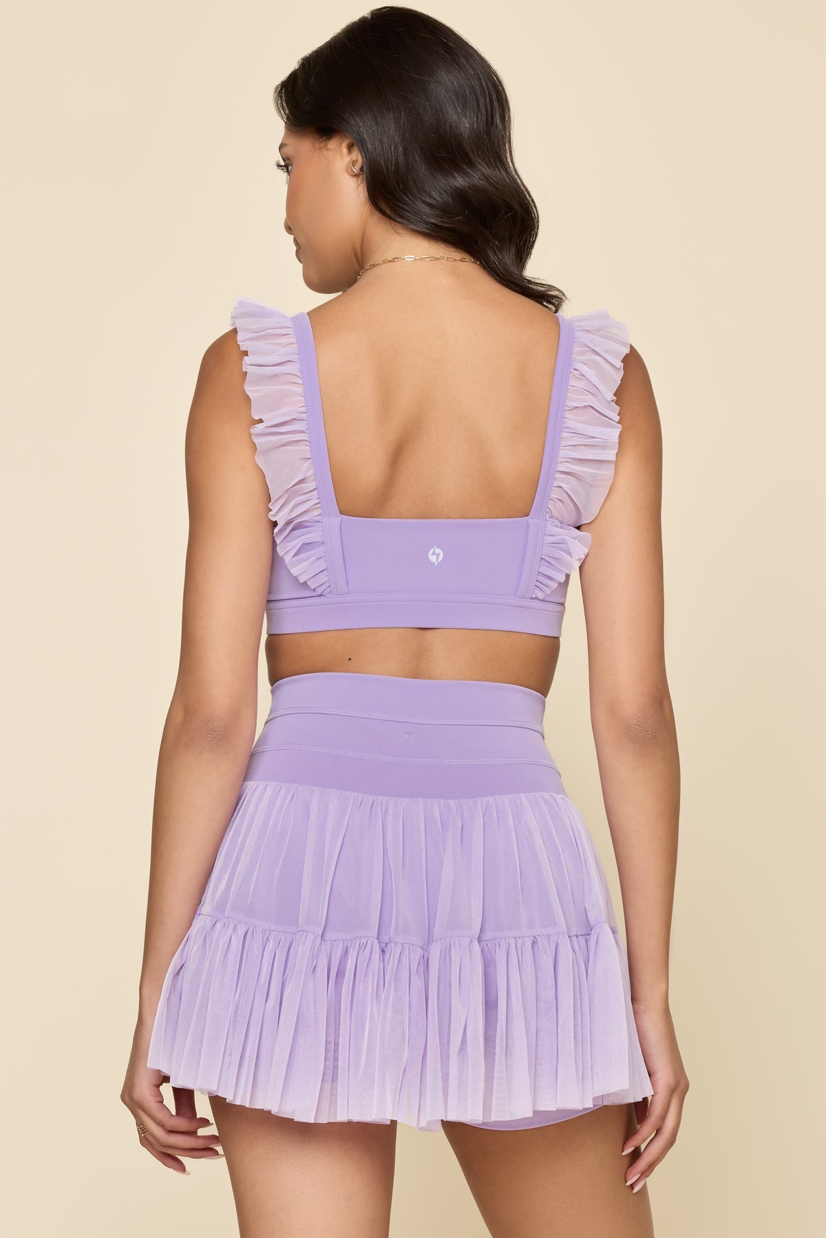 Romance Mesh Ruffle Bra - Digital Lavender