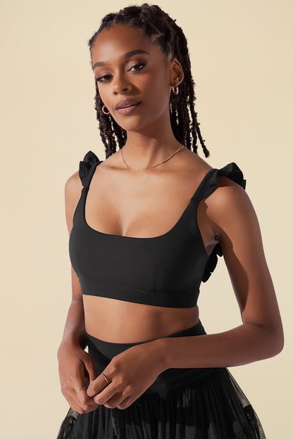 Romance Ruffle Bra - Black
