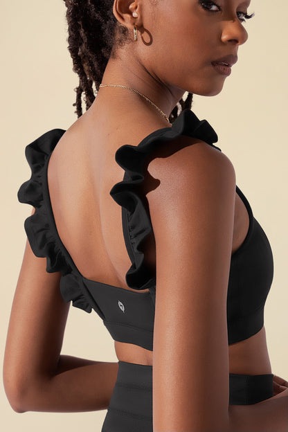 Romance Ruffle Bra - Black