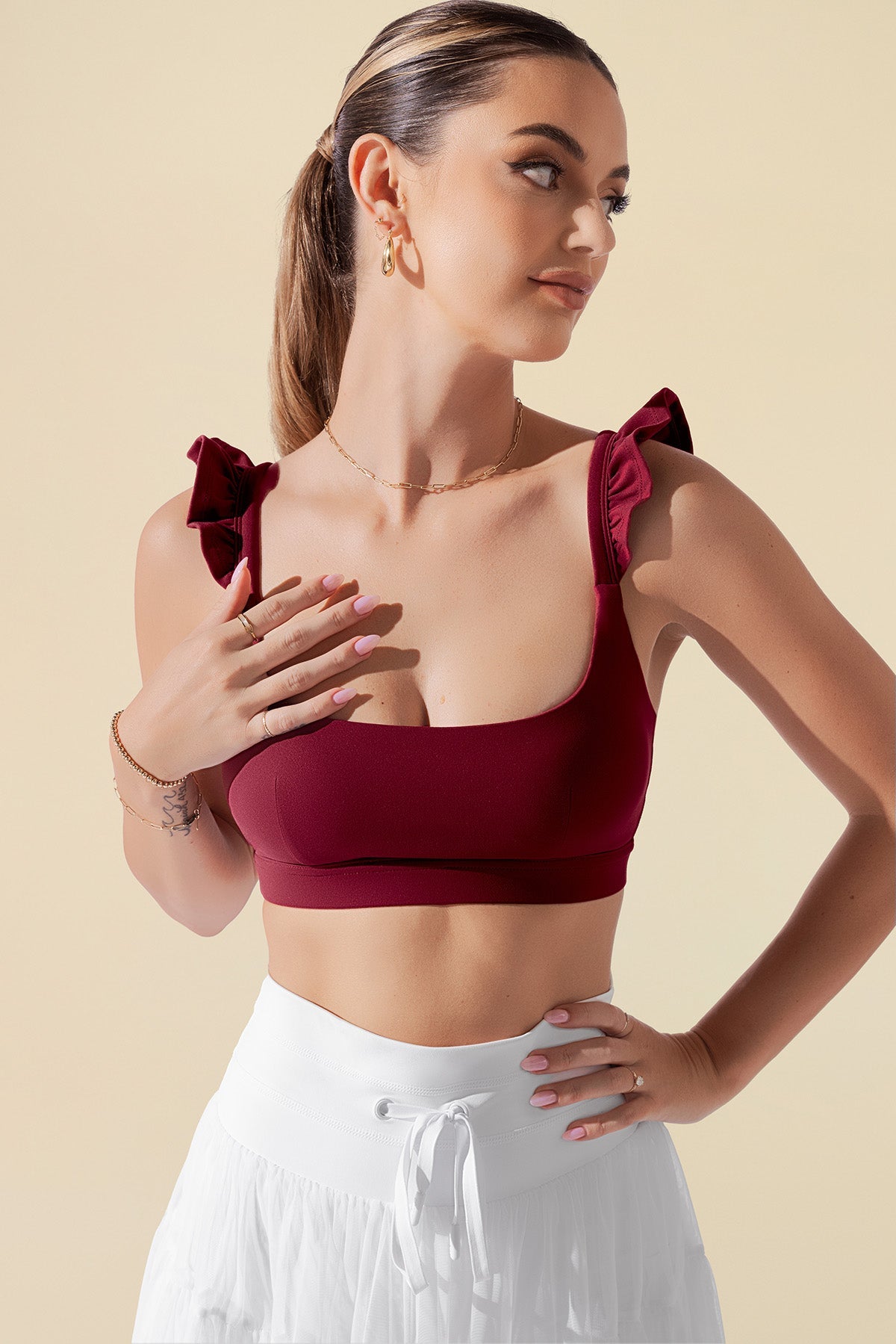 Romance Ruffle Bra - Crimson