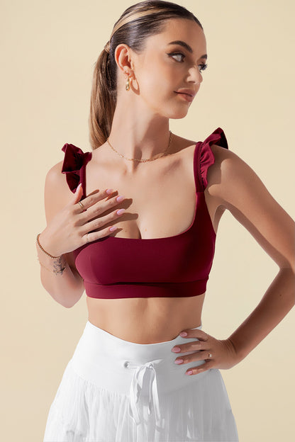 Romance Ruffle Bra - Crimson