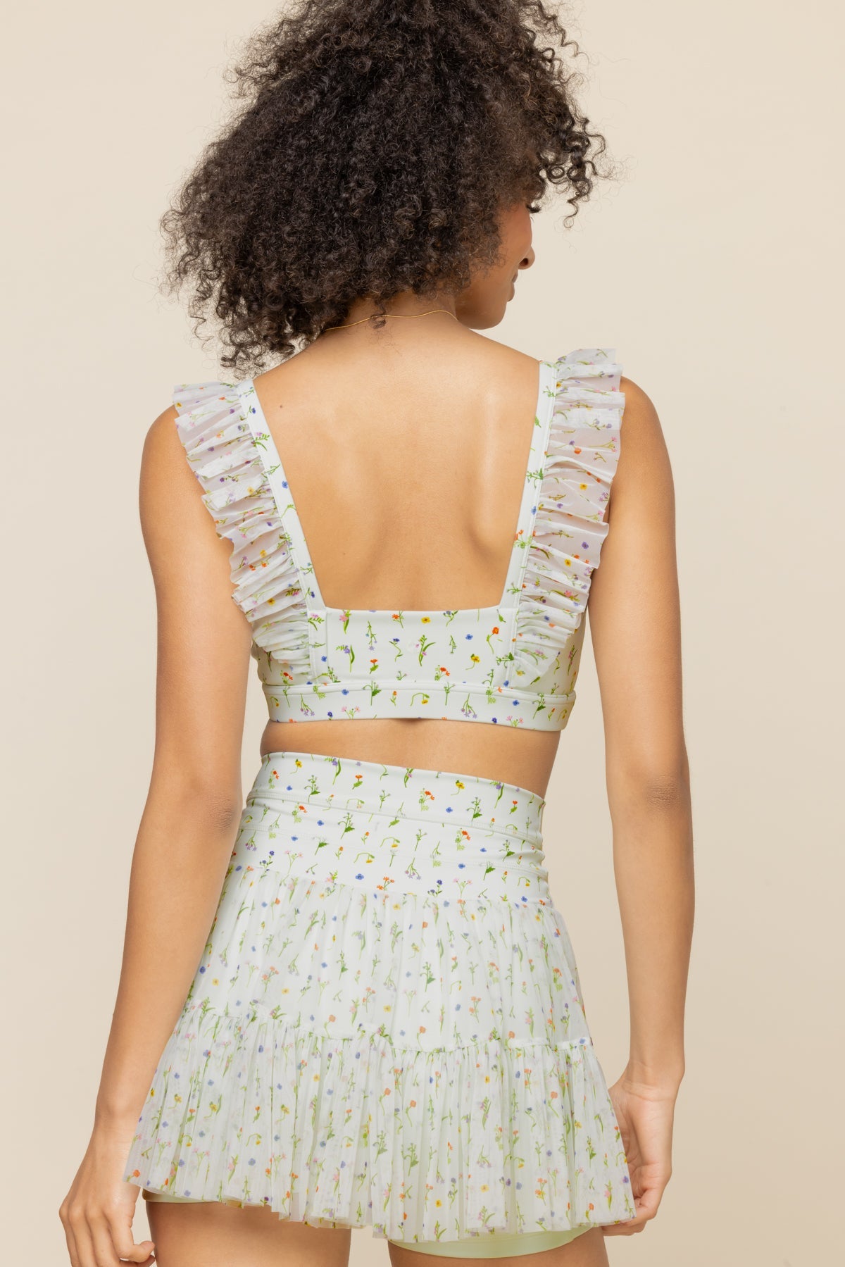 Romance Mesh Ruffle Bra  - Meadow