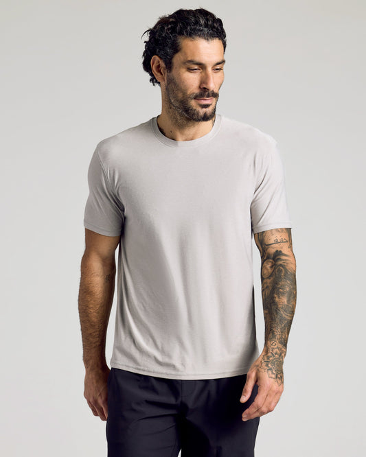 Light Heather Gray Active Crew Neck Tee