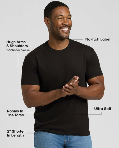 All Black Short Classic Crew Neck 6-Pack