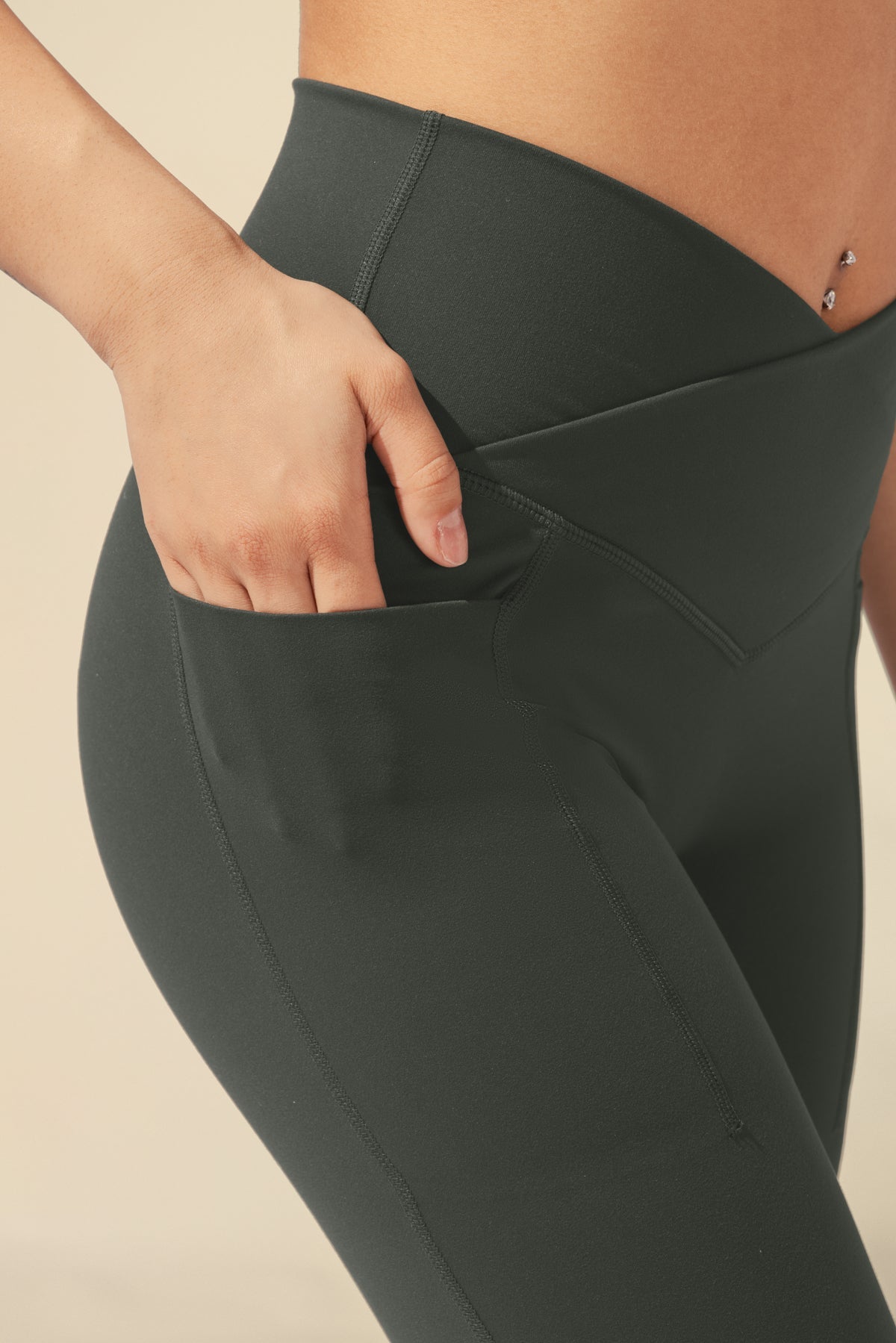 Crisscross Hourglass® Flared Legging with Pockets - Forestwood