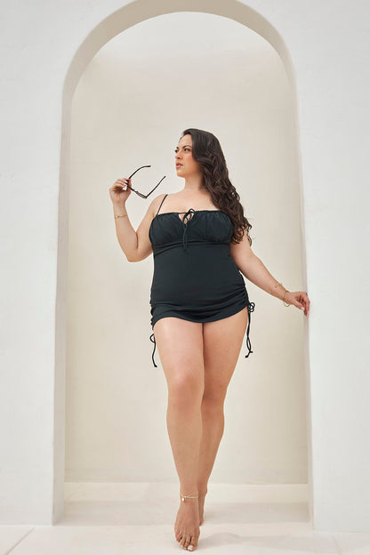 Sunshine Swim Dress - Black Bold Rib
