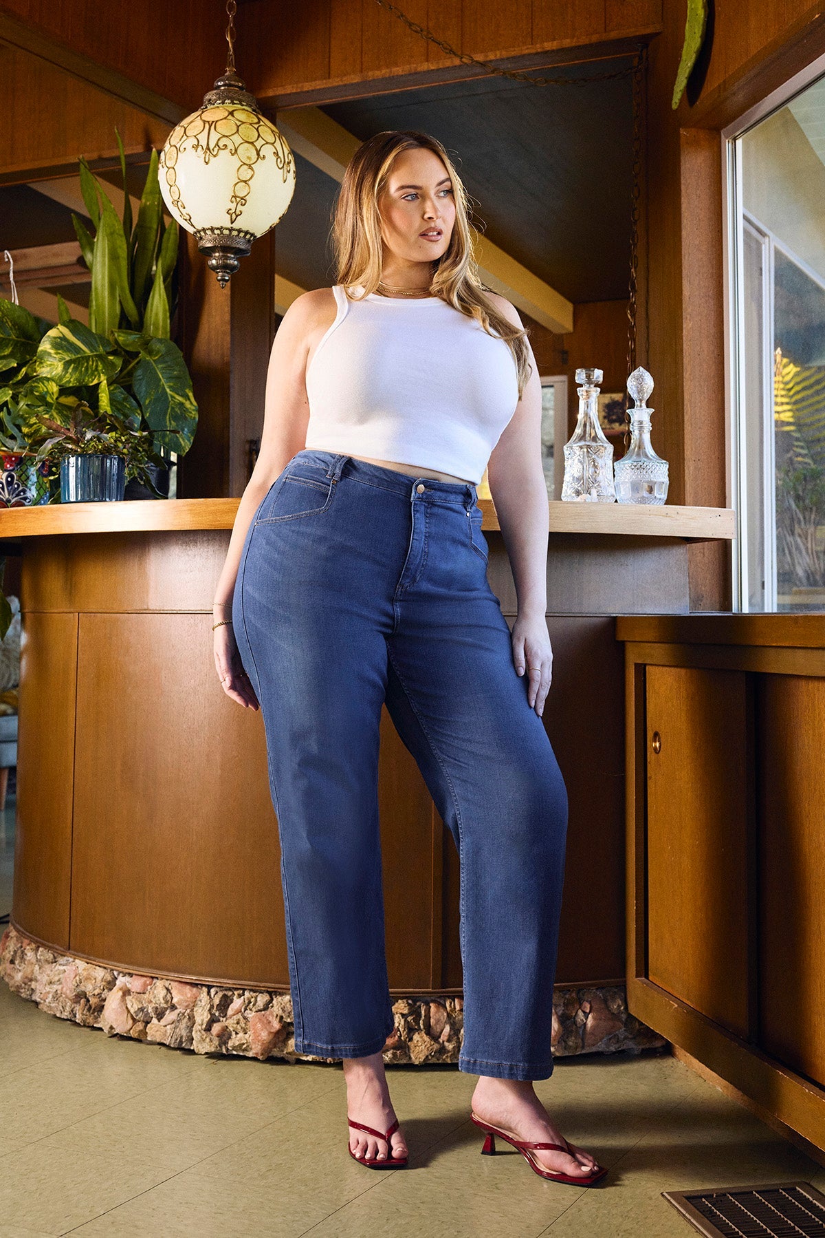 Superstretch Straight Leg Jeans - Medium Wash