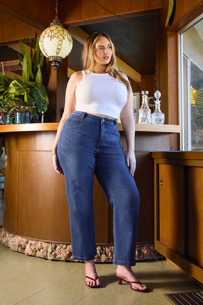 Superstretch Straight Leg Jeans - Medium Wash