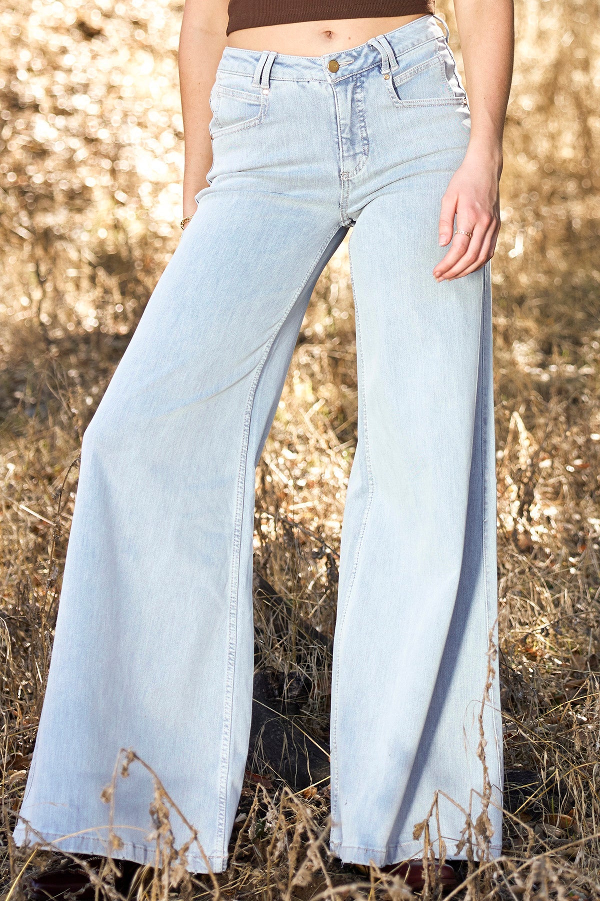 Superstretch Wide Leg Jeans - Light Wash