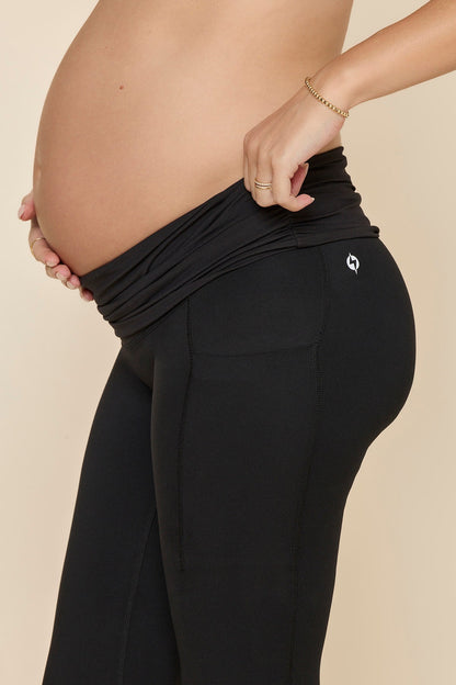 Foldover Maternity Legging - Black