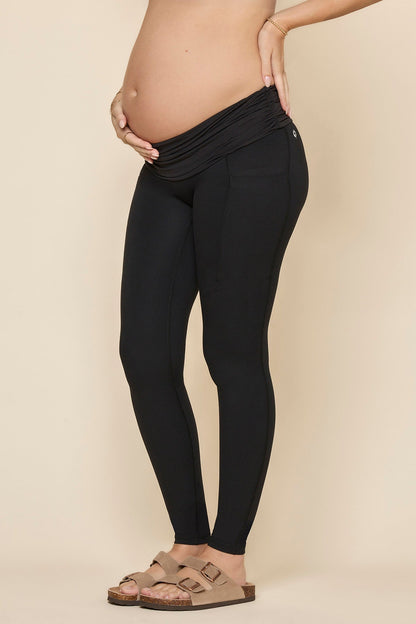 Foldover Maternity Legging - Black