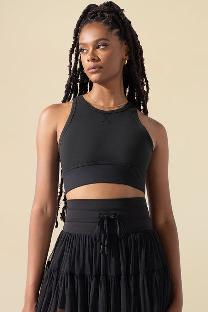 Sweat Sesh Crop Top - Black