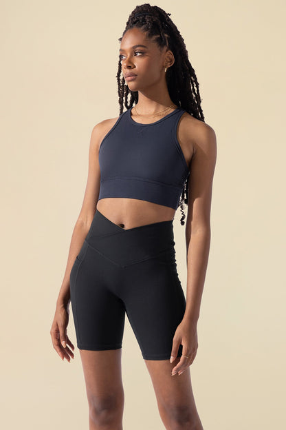 Sweat Sesh Crop Top - Smoky Navy