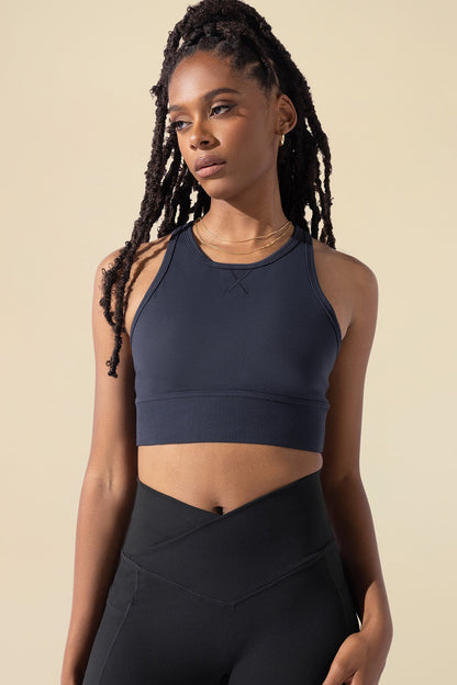 Sweat Sesh Crop Top - Smoky Navy