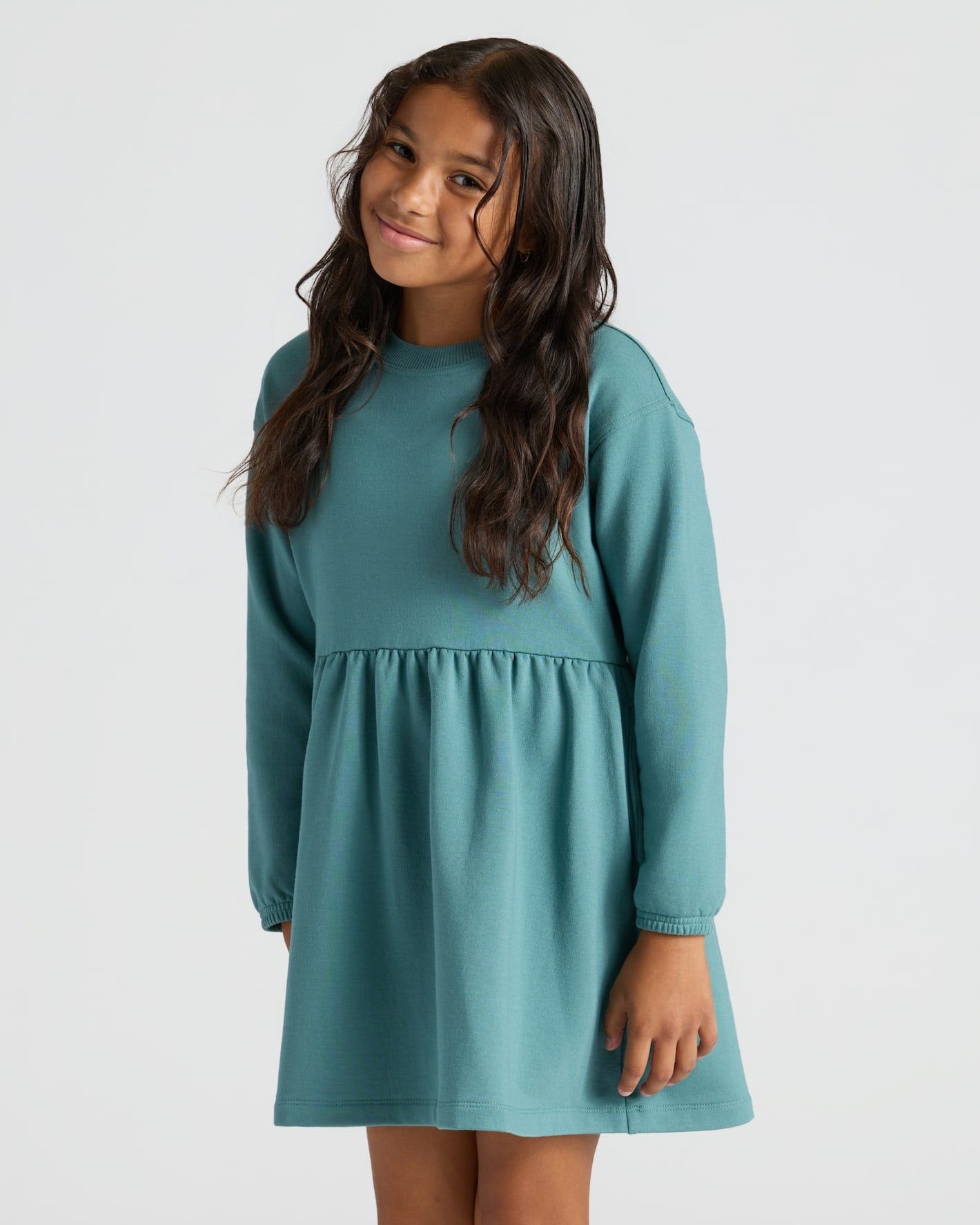 Girls Stormcloud Long Sleeve Fleece Dress