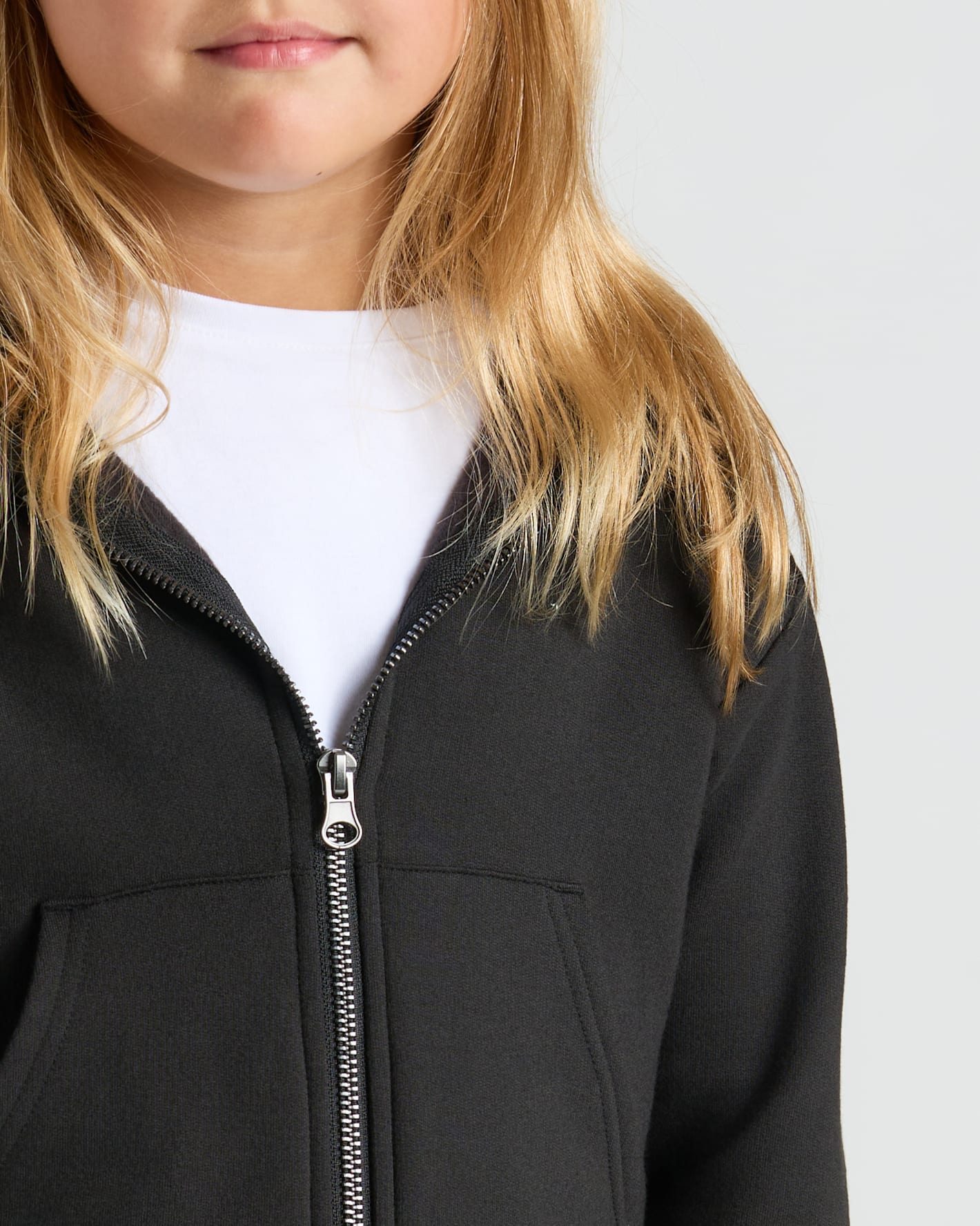 Girls Black & Electric Fuchsia Cropped Zip Hoodie 2-Pack