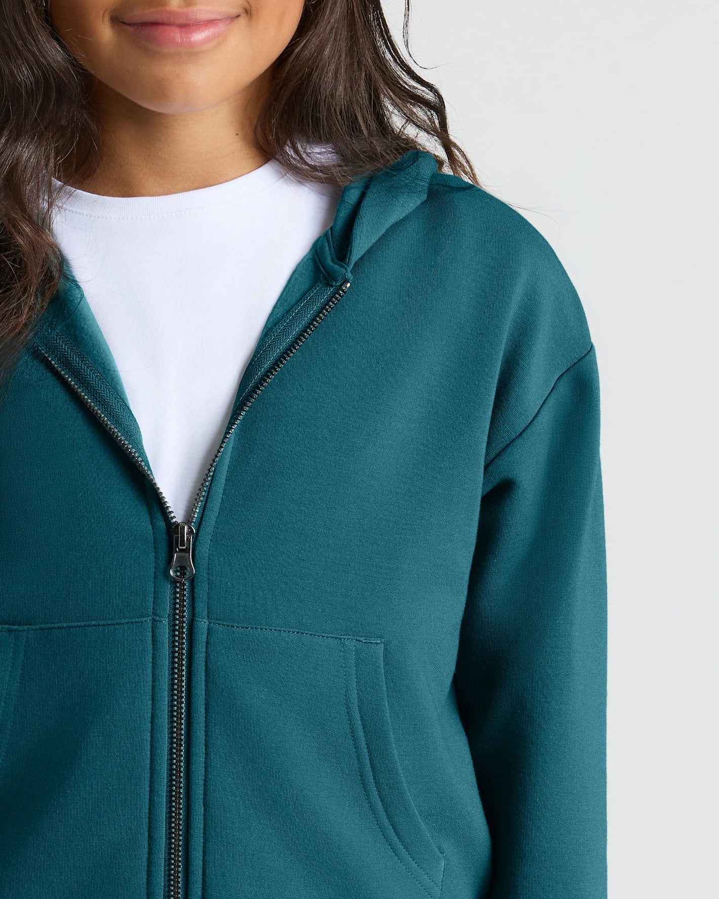 Girls Deep Emerald Cropped Zip Hoodie & Relaxed Joggers 2-Pack