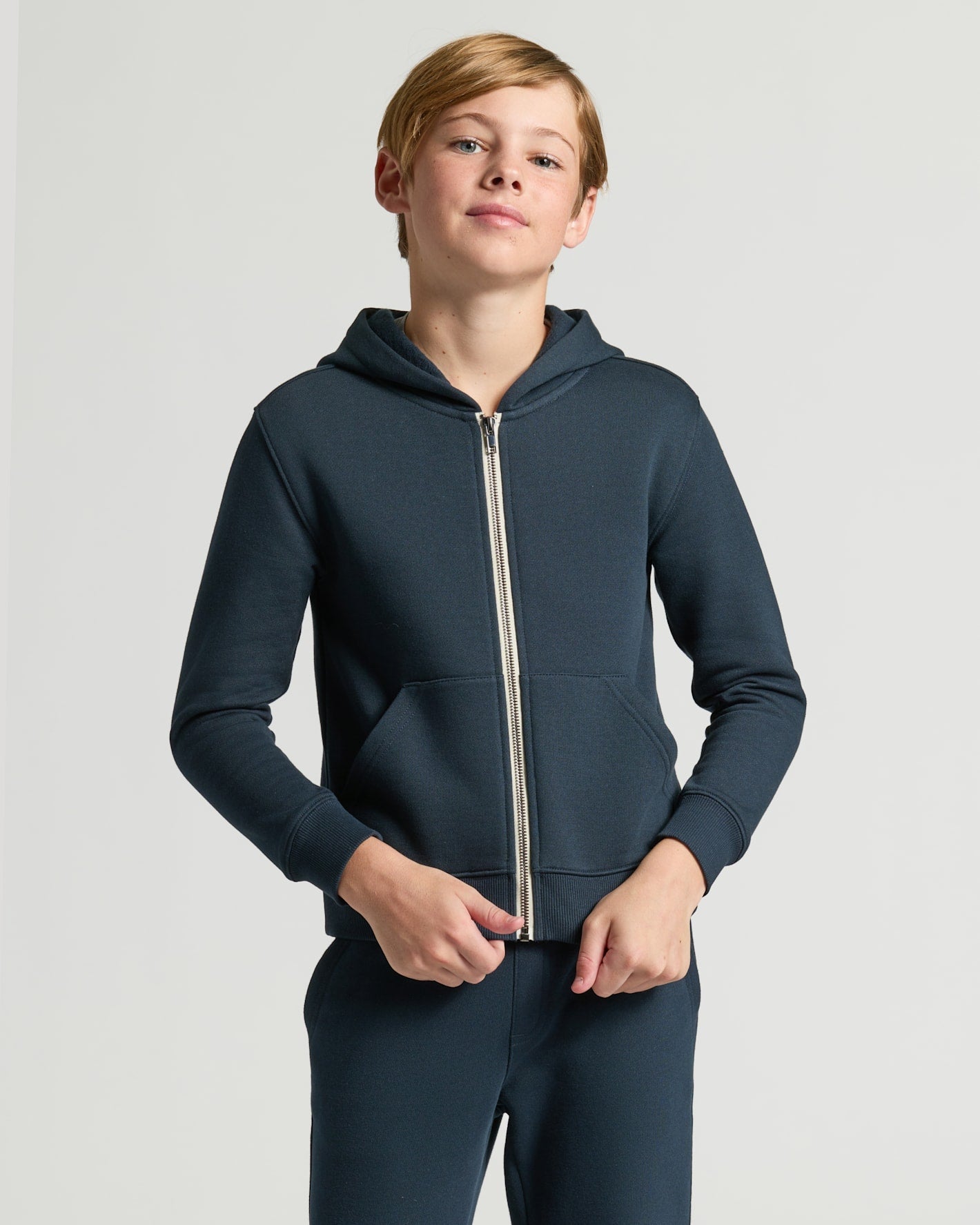 Boys Navy Full Zip Fleece Hoodie & Jogger 2-Pack