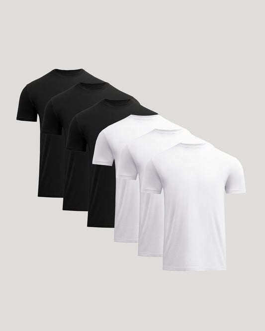 Black & White Classic Crew Neck 6-Pack