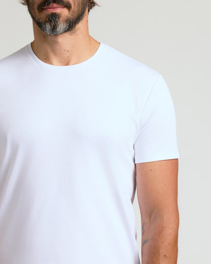 Pima Cotton Blend Curved Hem Crew 4-Pack
