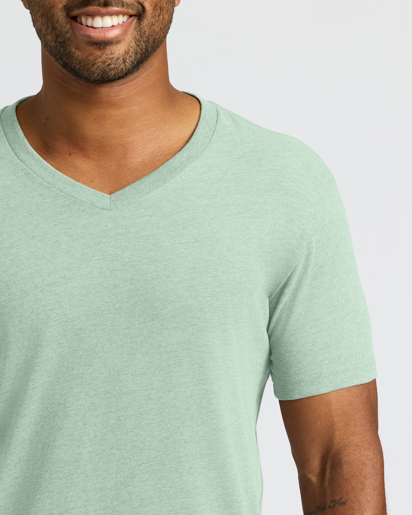 Heather Slate Green Classic V-Neck